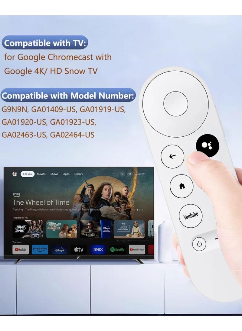 VIUAUAX Replacement Voice Remote Control for Google Chromecast 4k Snow Streaming Media Player,Remote for Chromecast with Google TV HD/4K,Voice Remote Controls Replacement(Remote Control Only)for Google Chromecast Voice Remote,Replacement Control for Google TV Remote/Streamer (Only for Snow Chrome cast Google) - Image 2